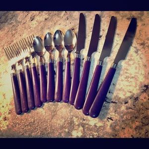 Set of 4 Purple Silverware